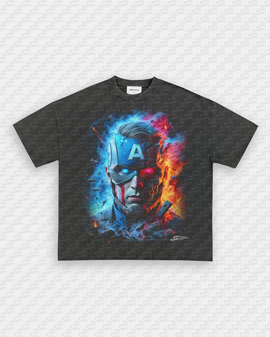 BIG FACE CAPTAIN AMERICA TEE - VIBRASĀ® VIBRAS - GRAPHIC TEES - GAME CHANGERS