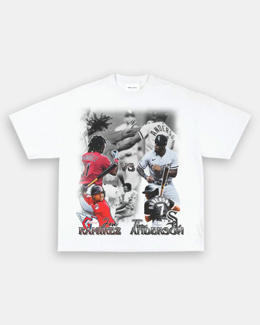 JOSE RAMIREZ VS TIM ANDERSON TEE - VIBRASĀ® VIBRAS - GRAPHIC TEES - GAME CHANGERS