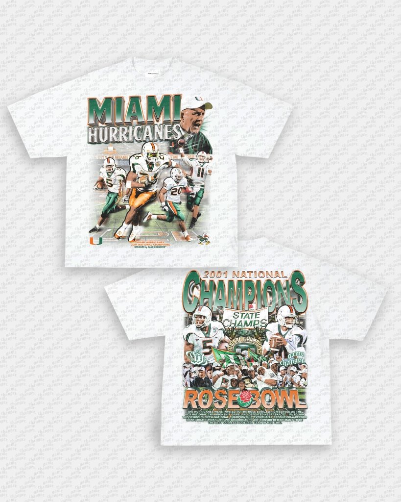 2001 NATIONAL CHAMPS - MIAMI TEE - [DS] - VIBRAS® VIBRAS - GRAPHIC TEES - GAME CHANGERS