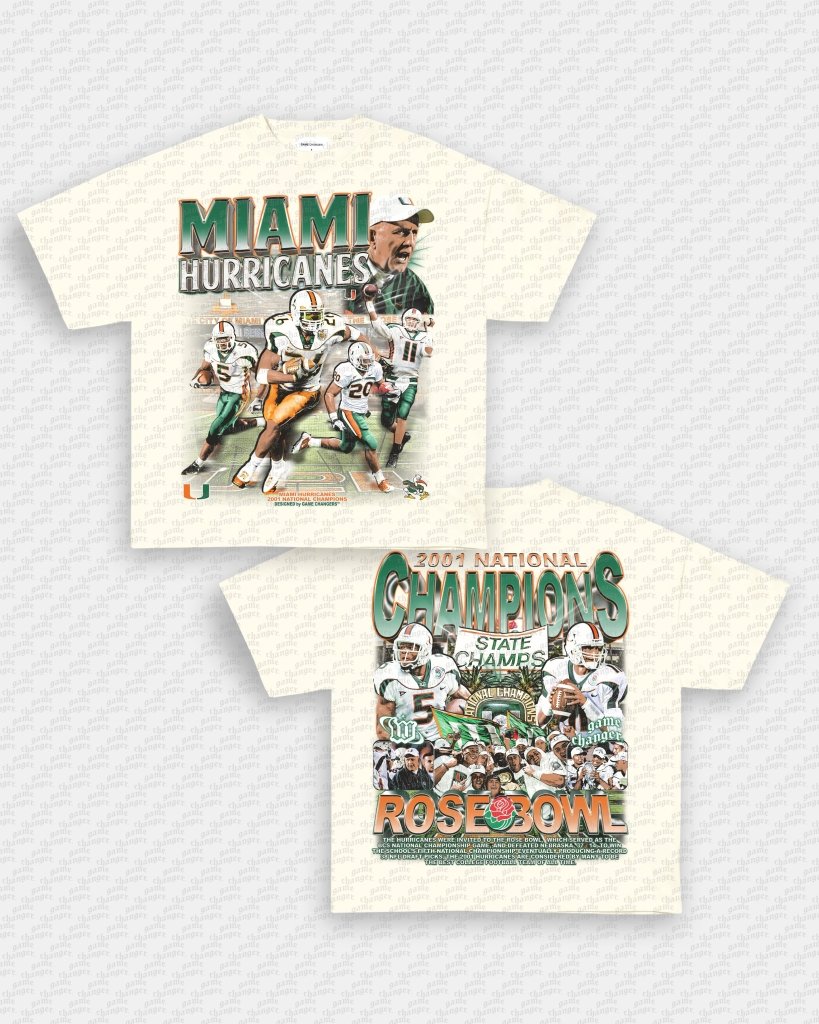 2001 NATIONAL CHAMPS - MIAMI TEE - [DS] - VIBRAS® VIBRAS - GRAPHIC TEES - GAME CHANGERS