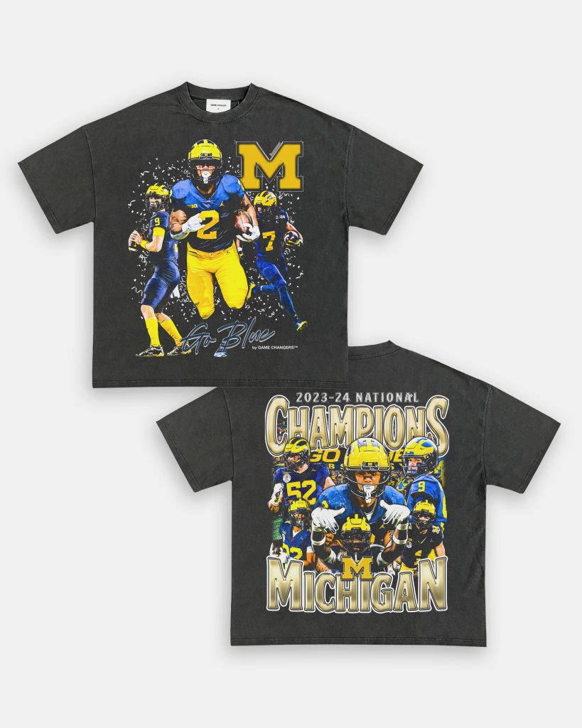 2023 - 24 NATIONAL CHAMPS - MICHIGAN TEE - [DS] - VIBRAS® VIBRAS - GRAPHIC TEES - GAME CHANGERS