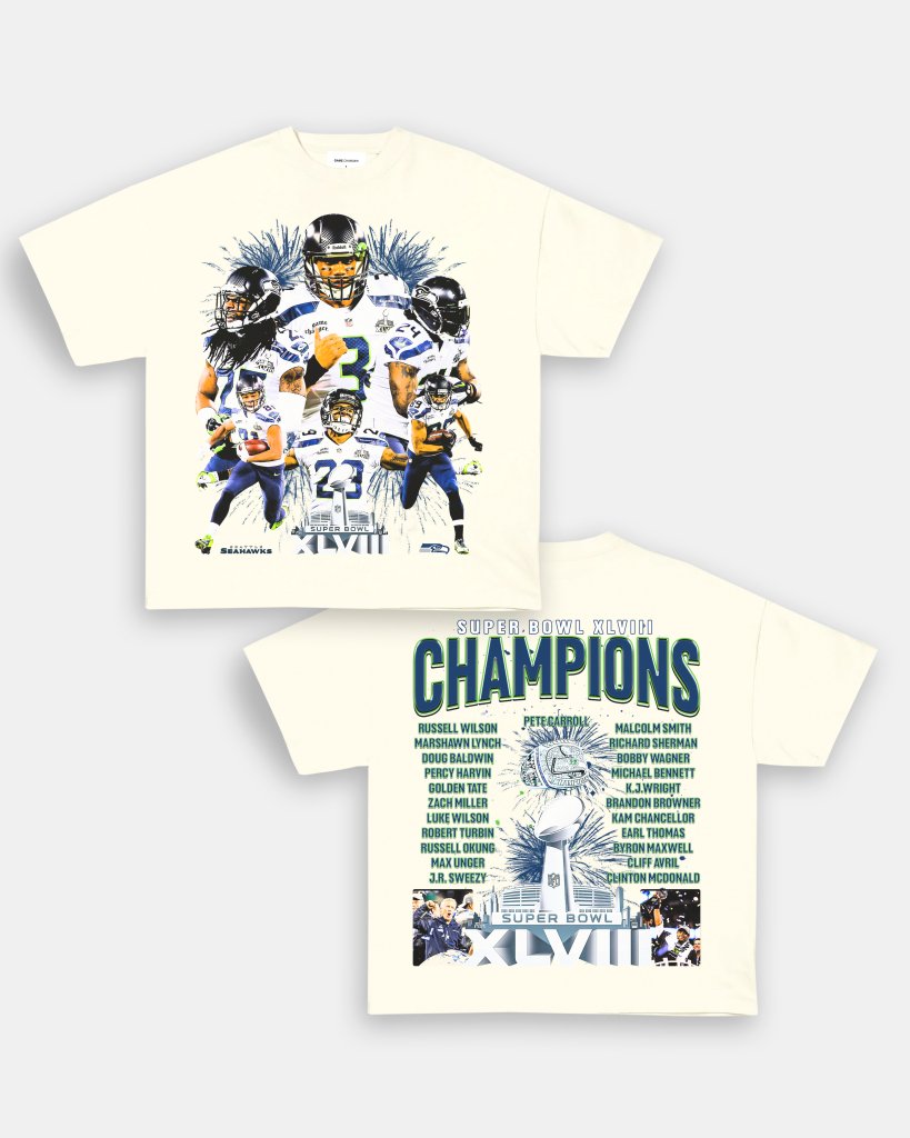 SUPER BOWL XLVIII CHAMPS - SEAHAWKS TEE - [DS] - VIBRAS® VIBRAS - GRAPHIC TEES - GAME CHANGERS